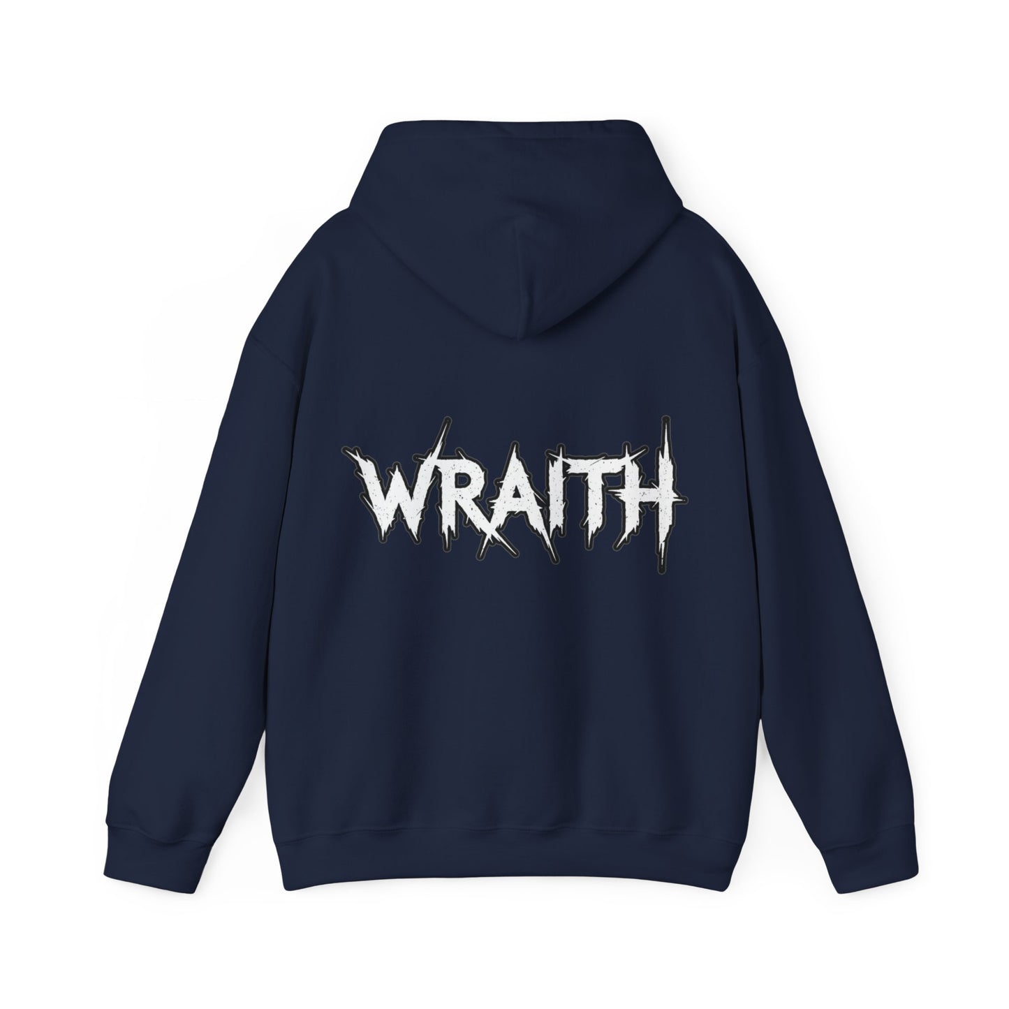 WRAITH Graphic Hoodie — Gothic Metal Logo Pullover