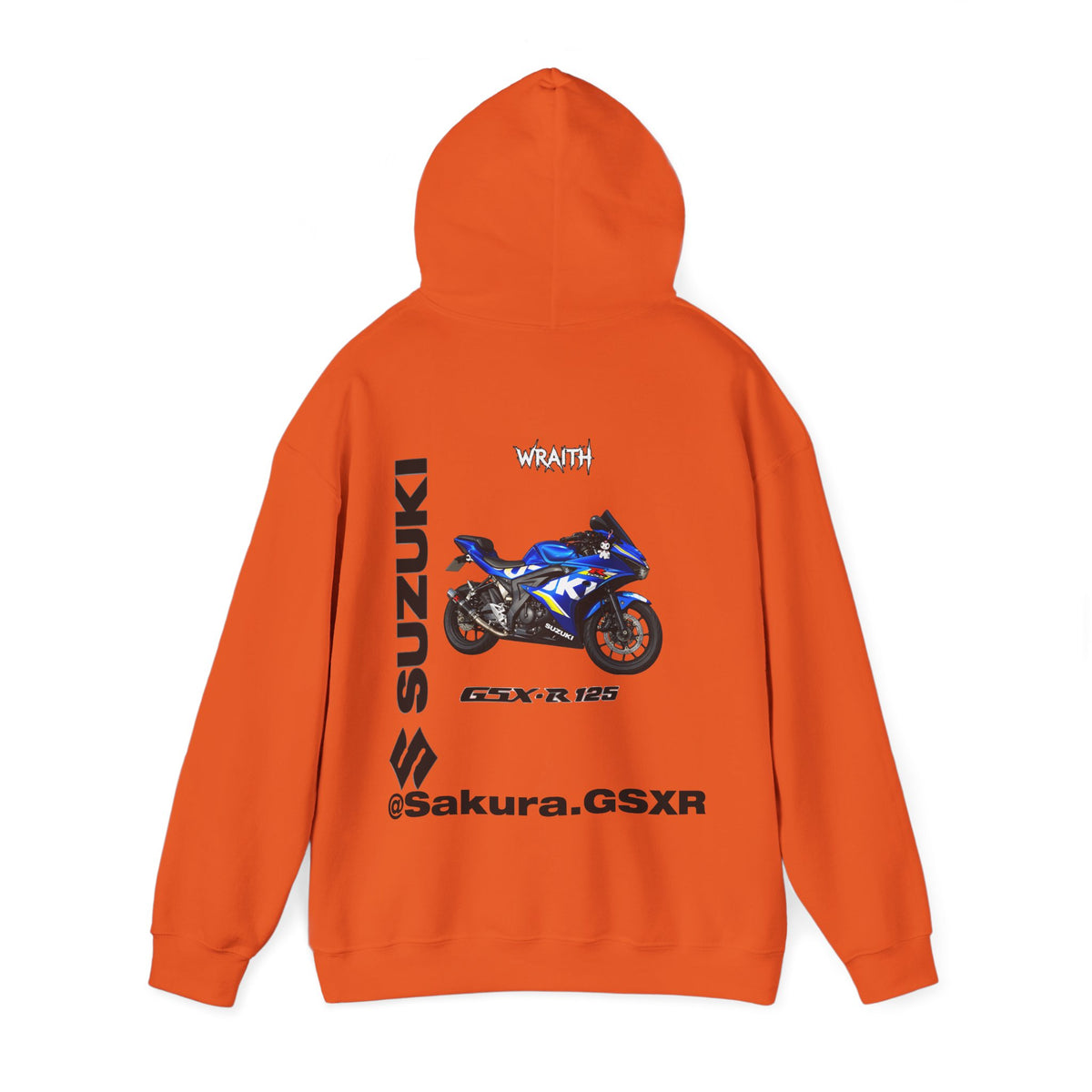 Suzuki GSX-R @sakura.GSXR  Motorcycle Hoodie — Blue Sportbike Graphic