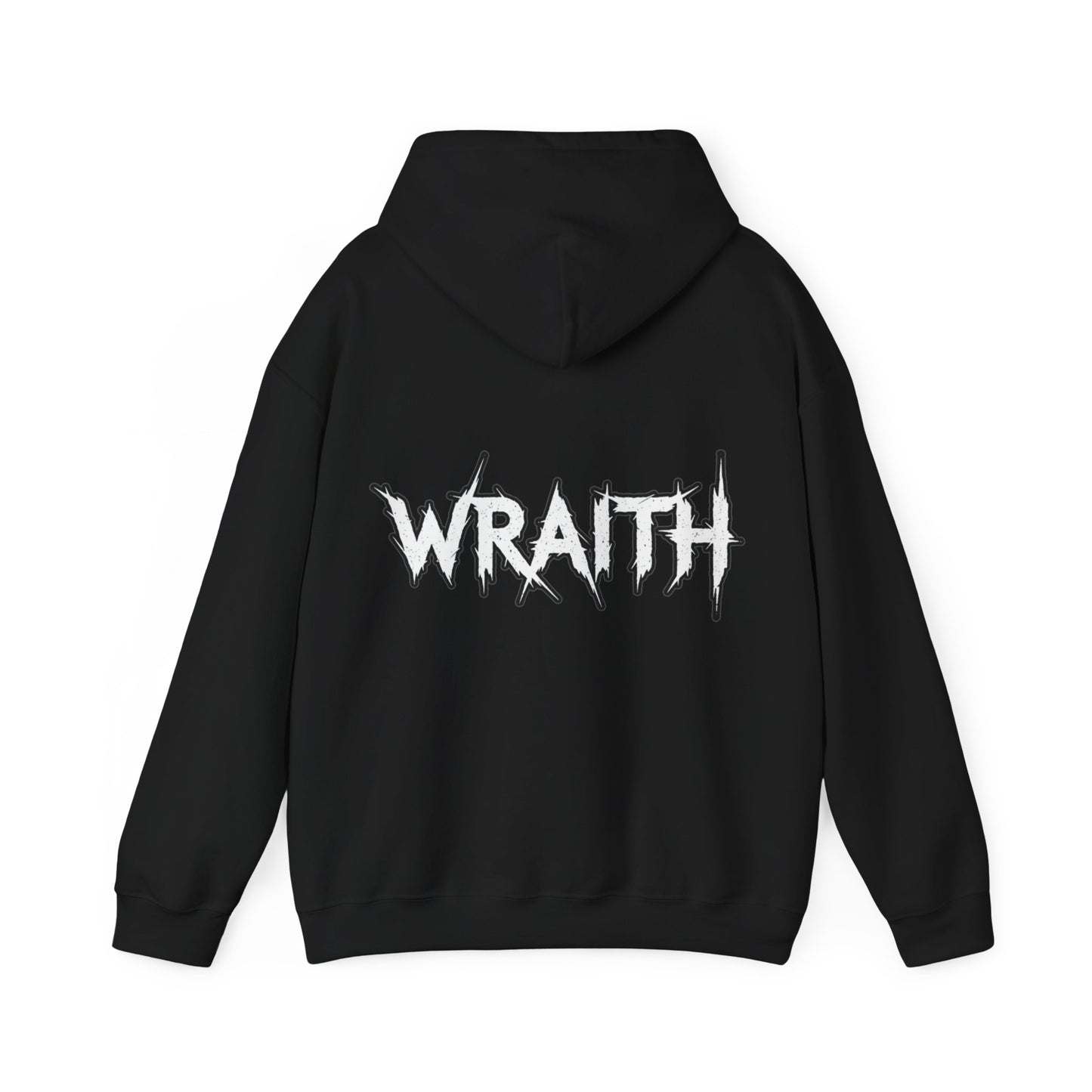 WRAITH Graphic Hoodie — Gothic Metal Logo Pullover