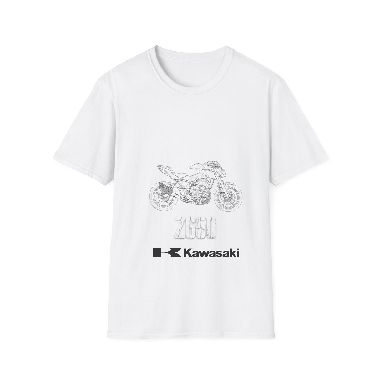 Kawasaki Motorcycle Sketch T-Shirt | Minimal Bike Line Art