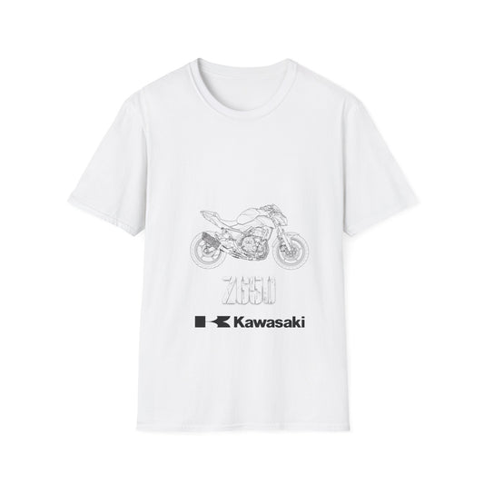 Kawasaki Motorcycle Sketch T-Shirt | Minimal Bike Line Art