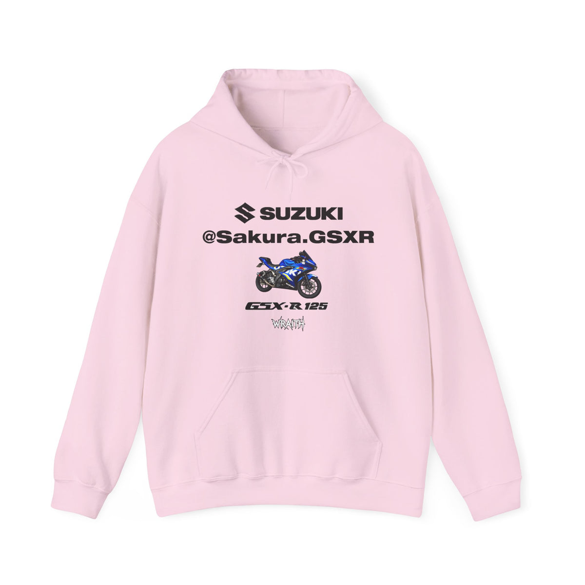 Suzuki GSX-R @sakura.GSXR  Motorcycle Hoodie — Blue Sportbike Graphic