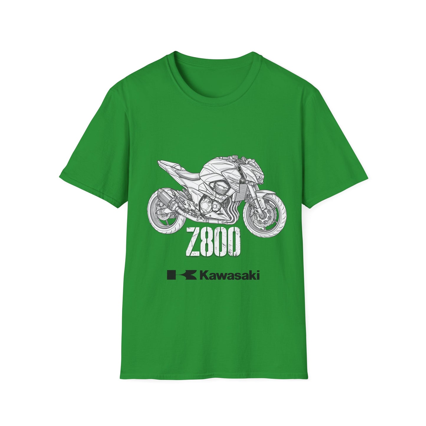 Kawasaki Motorcycle Sketch T-Shirt | Sportbike Line Art Tee