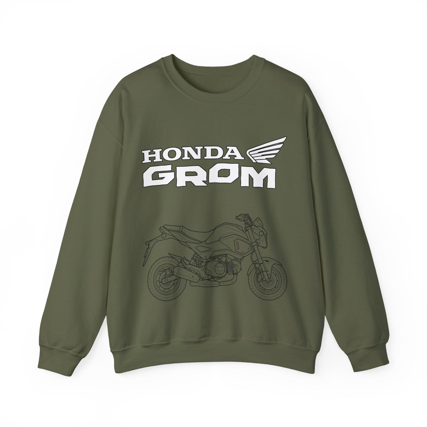 Honda Grom Outline Motorcycle Crewneck Sweatshirt | Moto Graphic