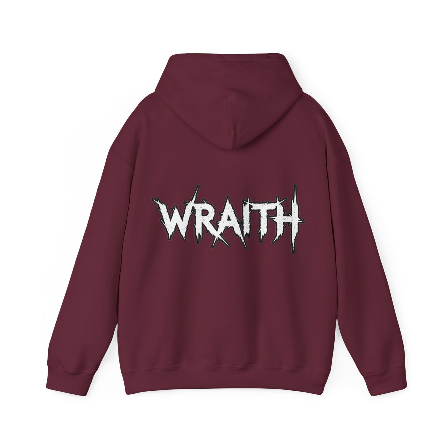 WRAITH Graphic Hoodie — Gothic Metal Logo Pullover