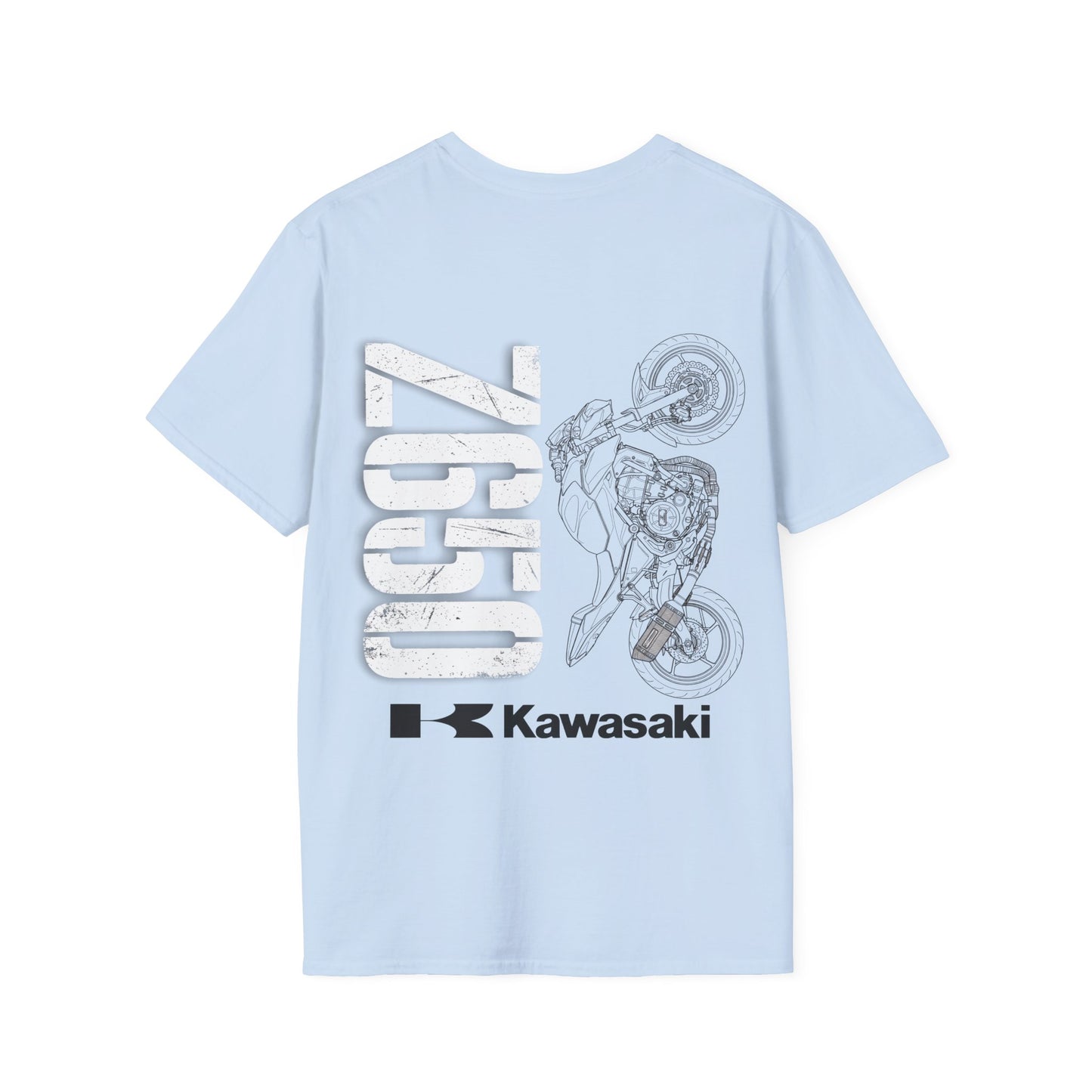 Kawasaki Motorcycle Sketch T-Shirt | Minimal Bike Line Art