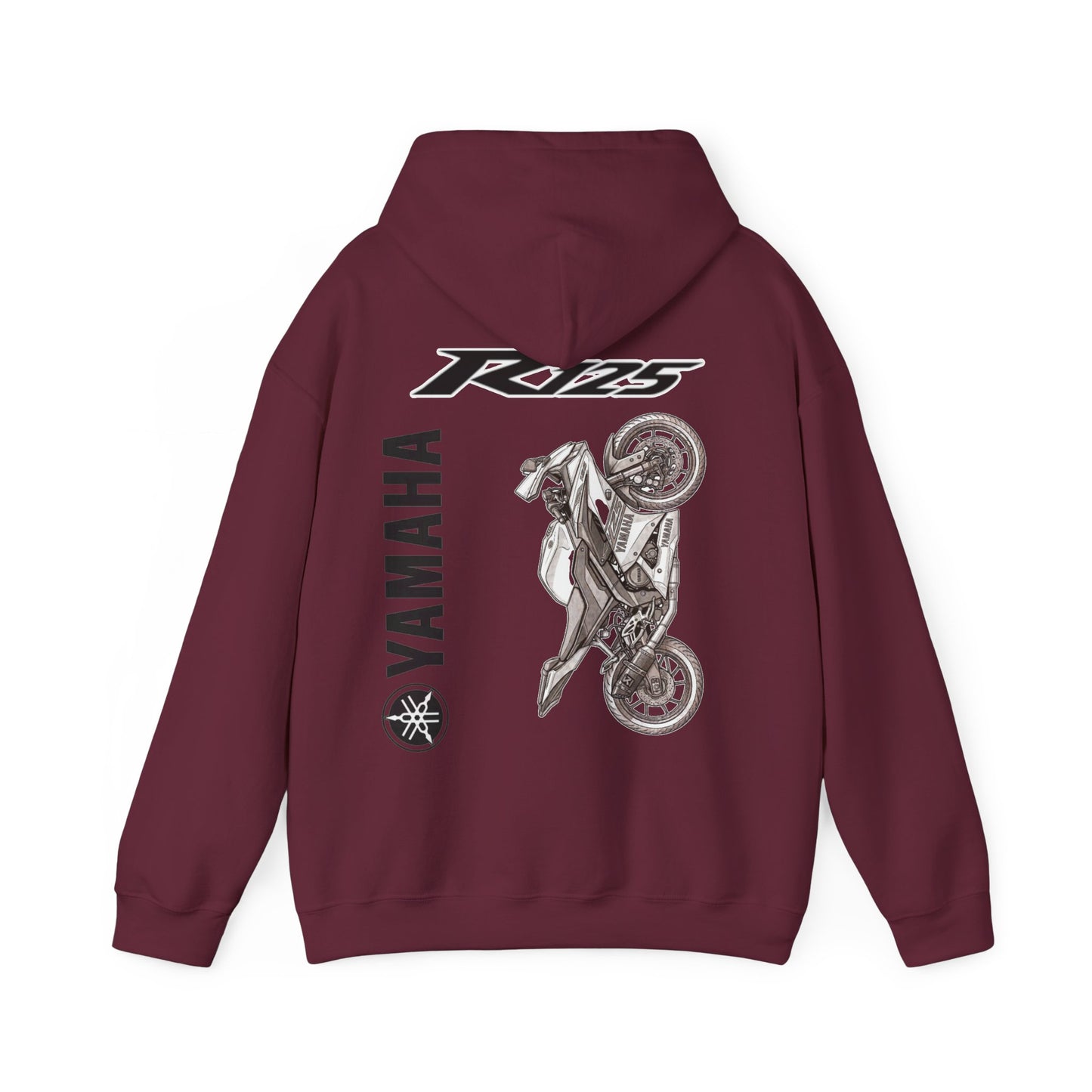 Yamaha R125 Motorcycle Hoodie | R125 Logo Back Print