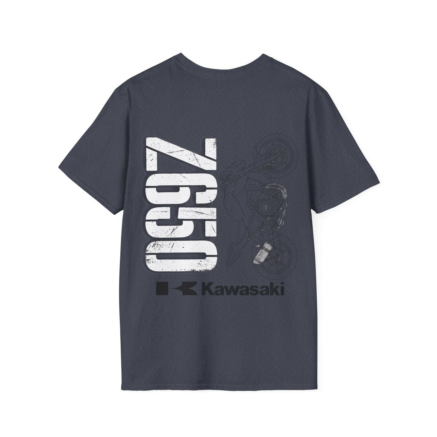 Kawasaki Motorcycle Sketch T-Shirt | Minimal Bike Line Art