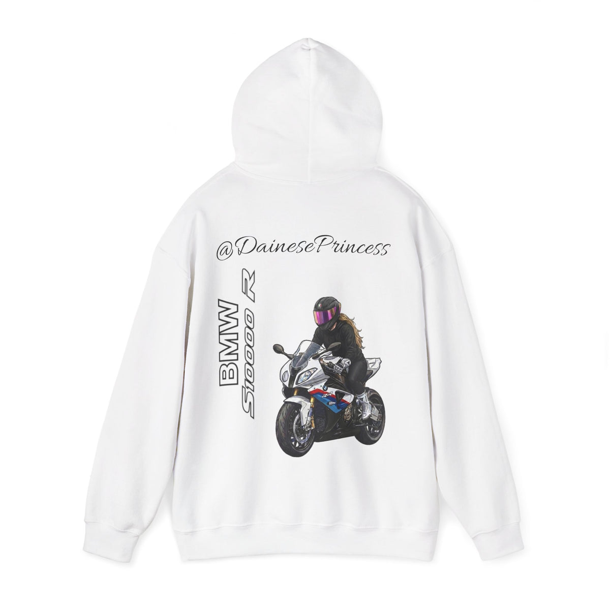 @ 𝔇𝔞𝔦𝔫𝔢𝔰𝔢𝔓𝔯𝔦𝔫𝔠𝔢𝔰𝔰  Custom BMW S1000RR   Motorcycle Hoodie — Rider Graphic Hoodie with 'BMW S1000 R'
