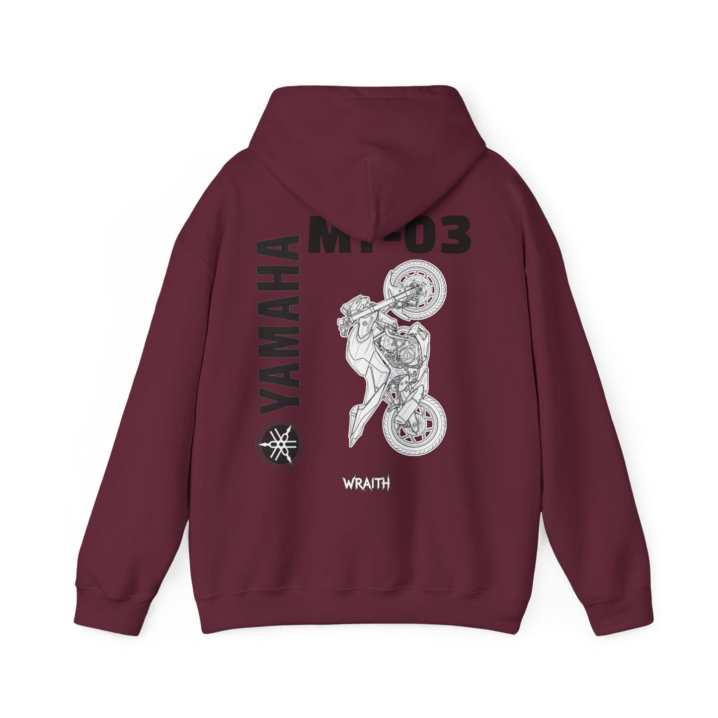 Yamaha MT-03 Motorcycle Graphic Hoodie - Rider Stunt Logo Pullover